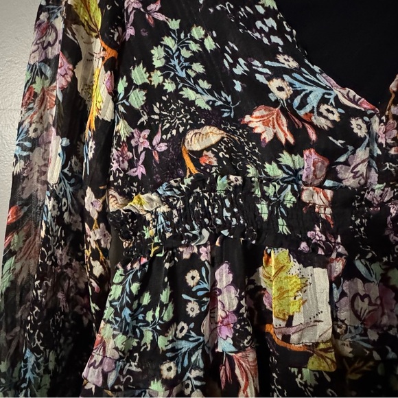 Free People | Closer to the Heart Boho Floral Long Sleeve Flowy mini Dress XS - Picture 4 of 11